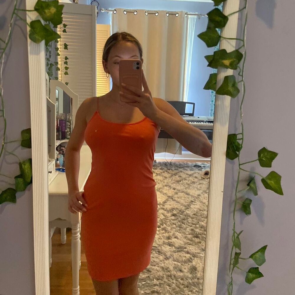 Fashion-nova Women's Orange Dress